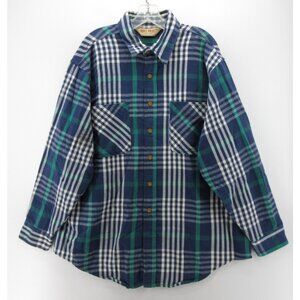 VINTAGE Big Mac Shirt 1XB Button Up Plaid Flannel 80s 90s JC Penny USA